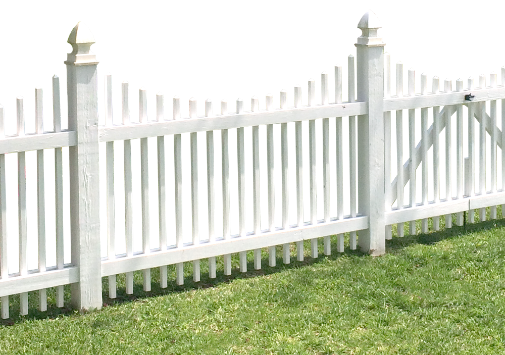 image of a classic white picket fence