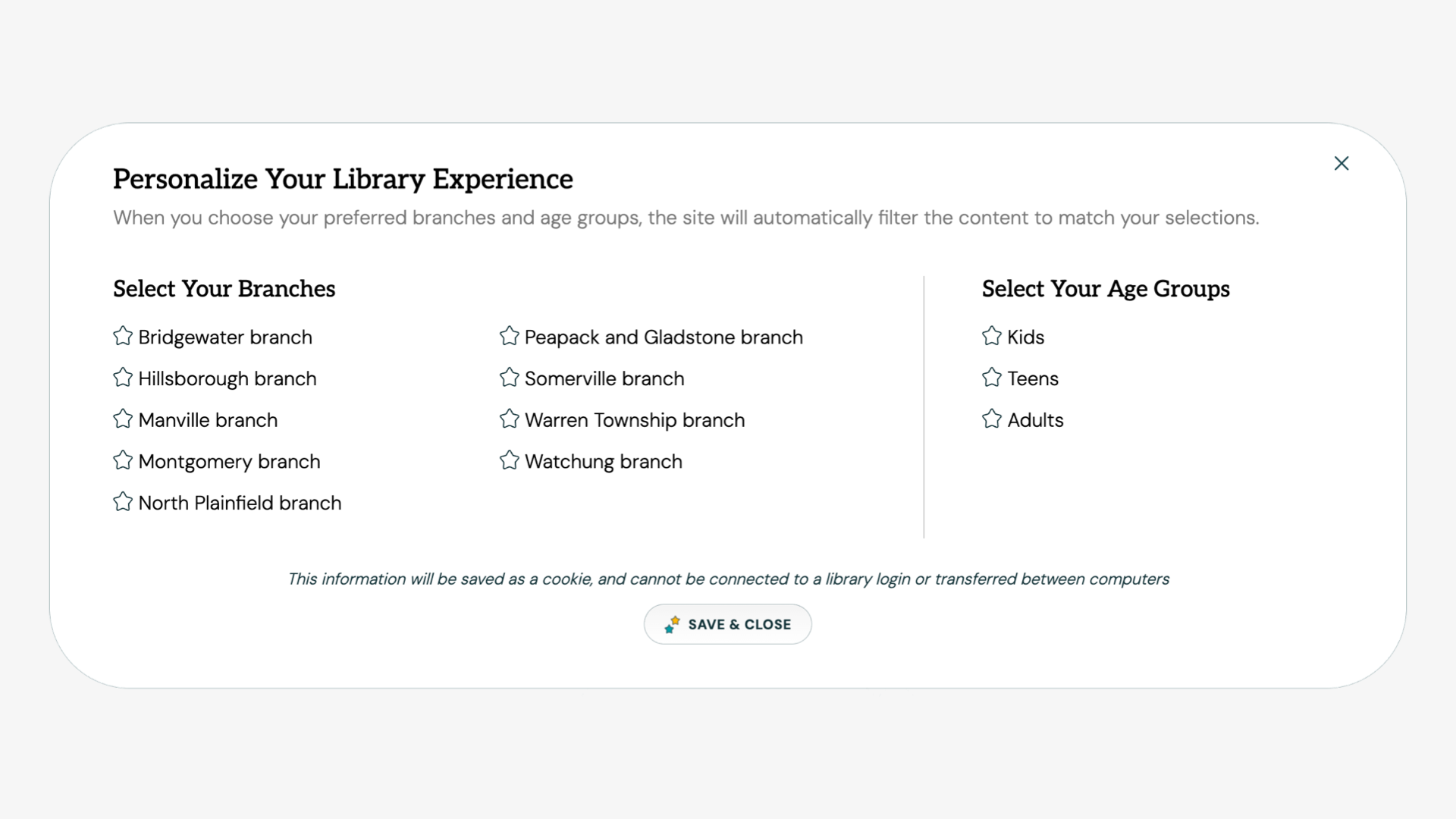 Image of personalization feature overlay