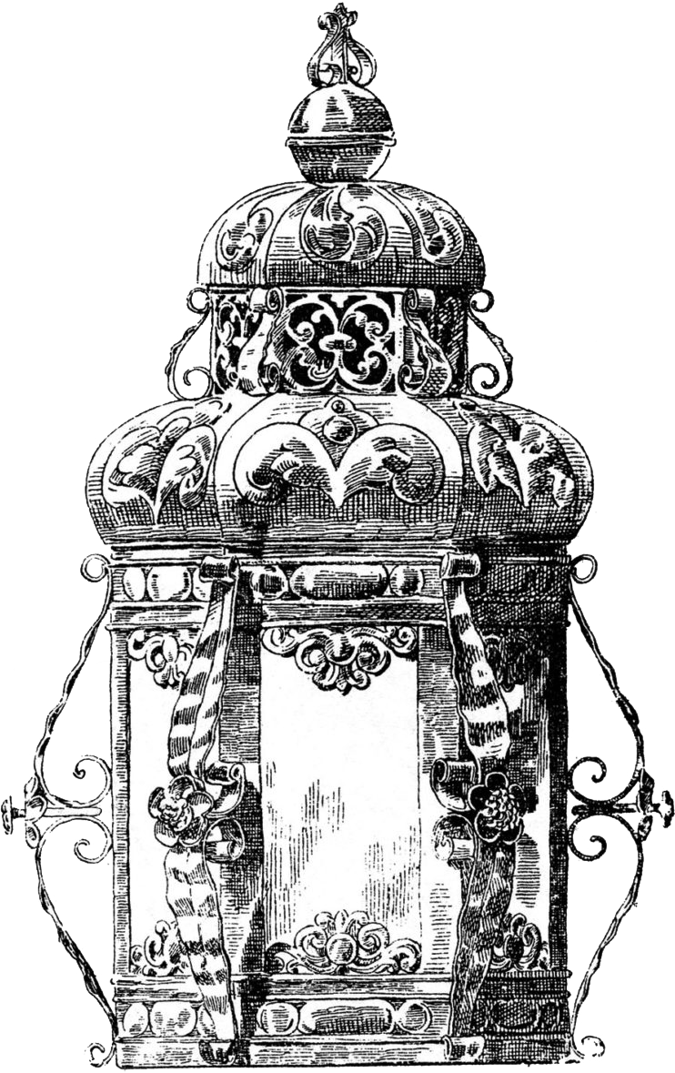 illustrated iron lantern